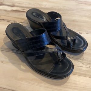 Dansko Black Leather Sandals - Size 38